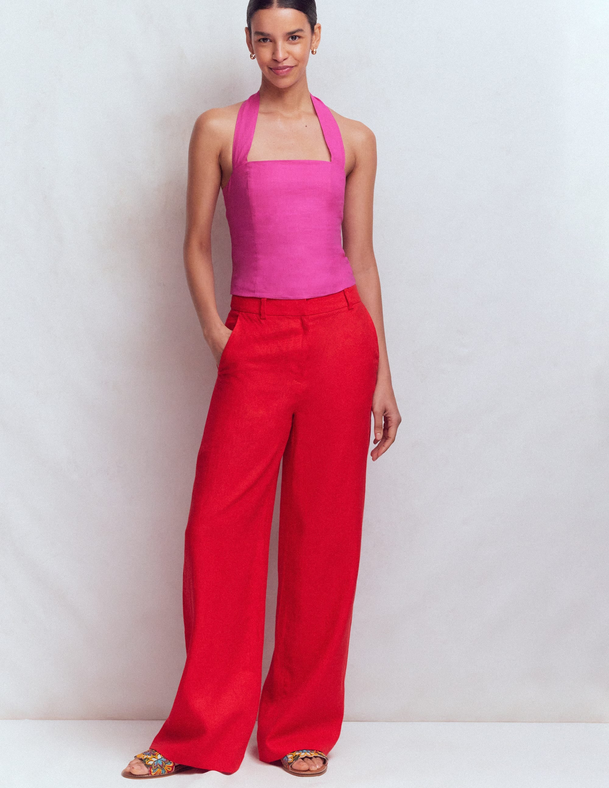 Halterneck Linen Top