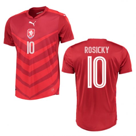 Official Czech Republic Home 2016 Rosicky 10 Soccer Jersey Shirt