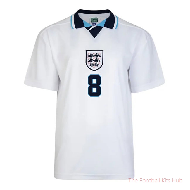 Score Draw England Euro 1996 Home Shirt (Gascoigne 8)