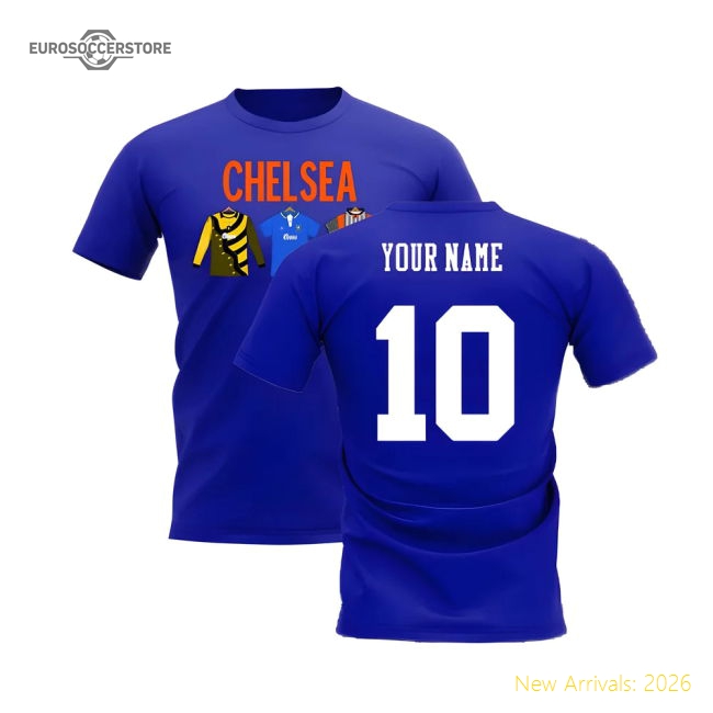 Premium Chelsea 1995-1996 Retro Shirt T-shirts - Text (blue) (your