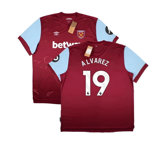 Modern West Ham 2023-2024 West Ham United Home Shirt (ALVAREZ 19) f...