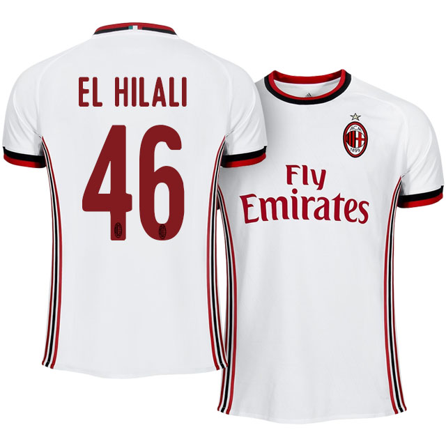 AC Milan Away 201718 Mattia El Hilali 46 Soccer Jersey Shirt -