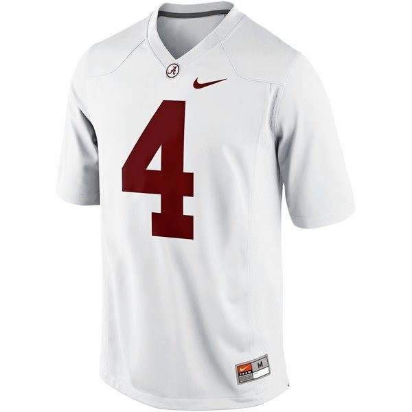 Men Alabama Crimson Tide #4 T.J. Yeldon White Nike Limited Stitch Jersey