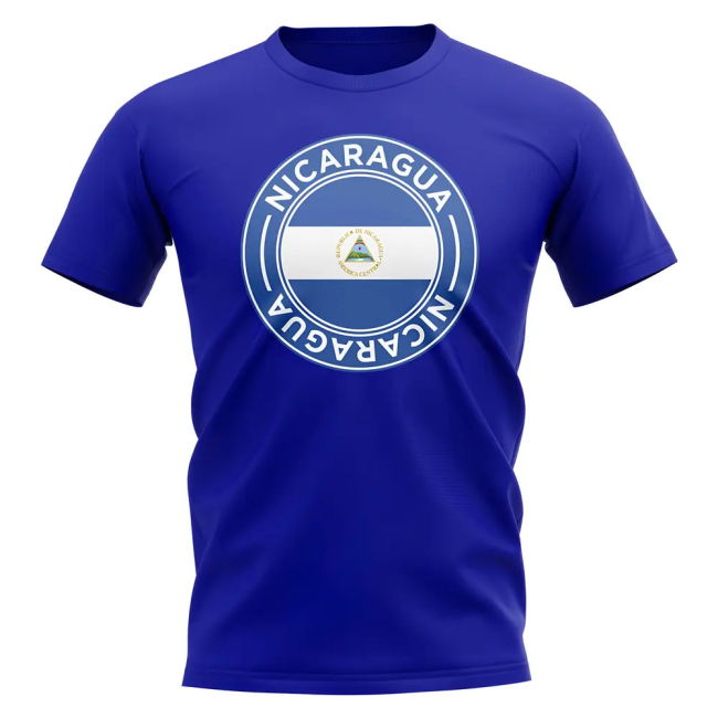 Nicaragua Football Badge T-Shirt (Royal)