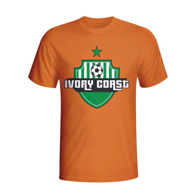 Top-Tier Exclusive-Design Ivory Coast Country Logo T-Shirt (Orange)