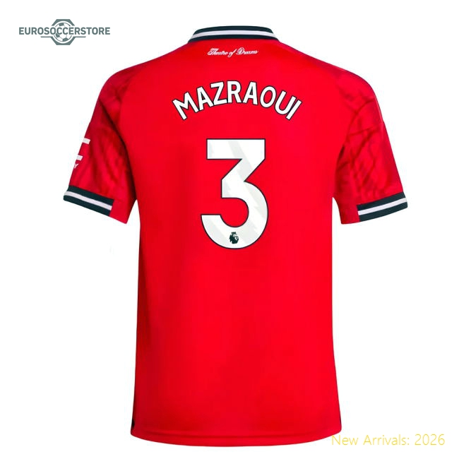 Man Utd Mazraoui Premium Kids Jersey Drycell Flexible Stretchy