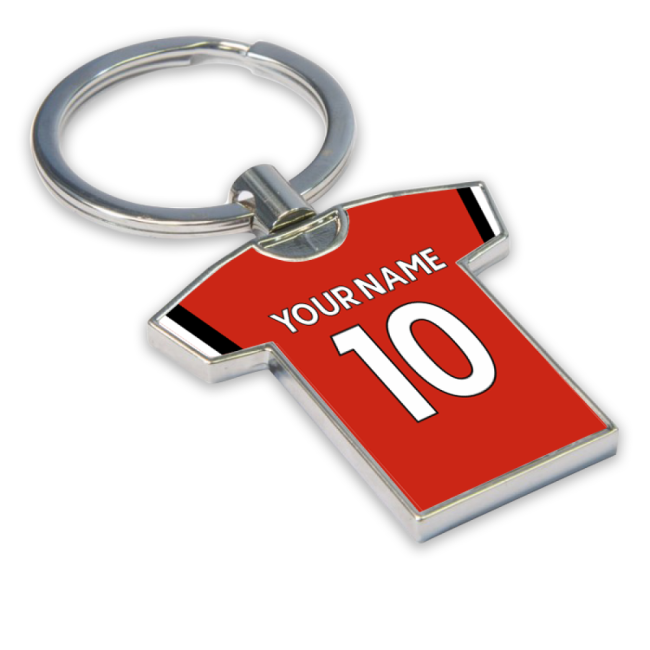 Premium Personalised Man Utd Key Ring - Premium Quality Football