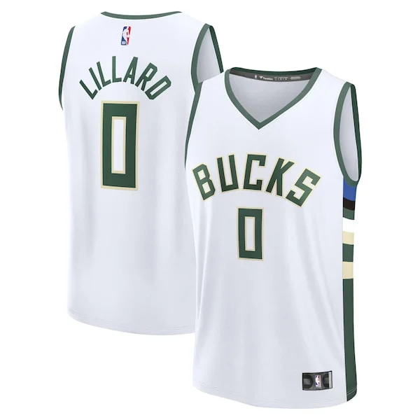 Damian Lillard MIL Replica Jersey - retro Basketball - White