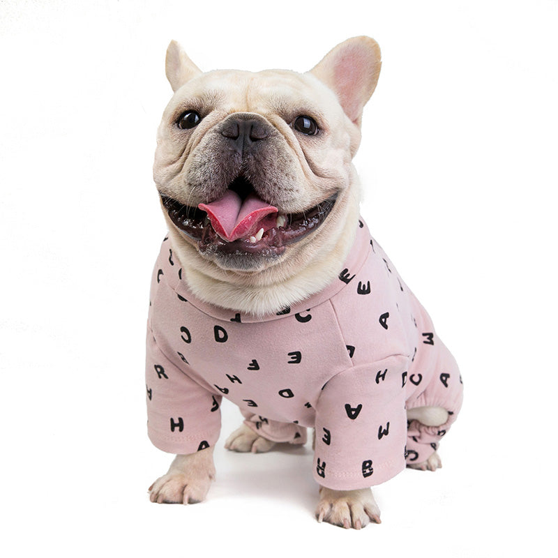 French Bulldog Letter Print Winter Clothes For French Bulldog (ws310) Warm Dog Outfit