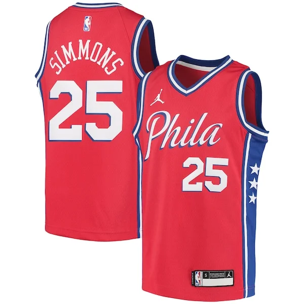 Professional Ben Simmons PHI NBA Jersey - Red - Cost-Effective