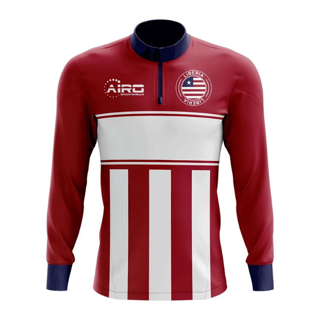 World-Class Liberia Concept Football Half Zip Midlayer Top (Red-White)
