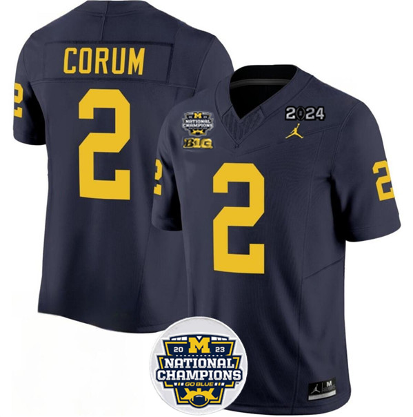 Men's UM Wolverines Game 2024 official Blake Corum #2 premium Jersey