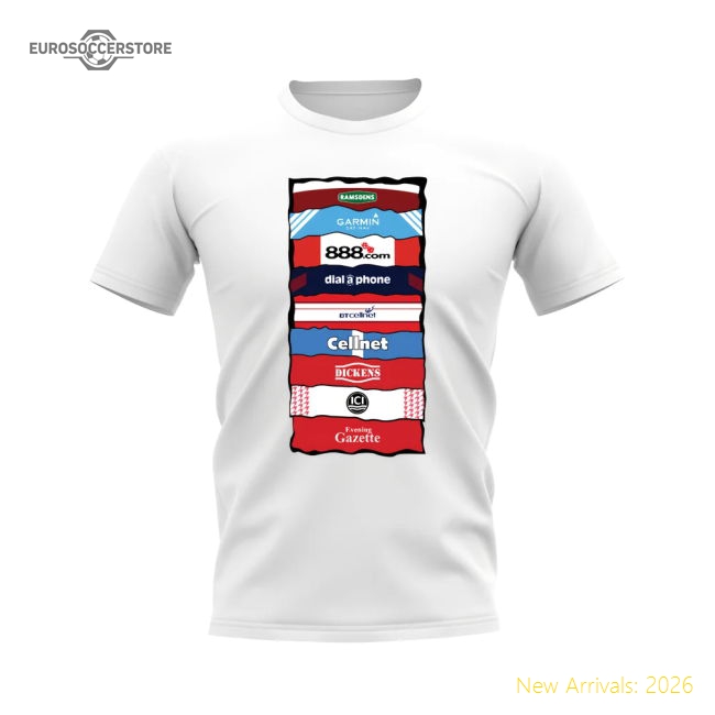 Middlesbrough Sponsor History T-shirt (white) - Collectors Item