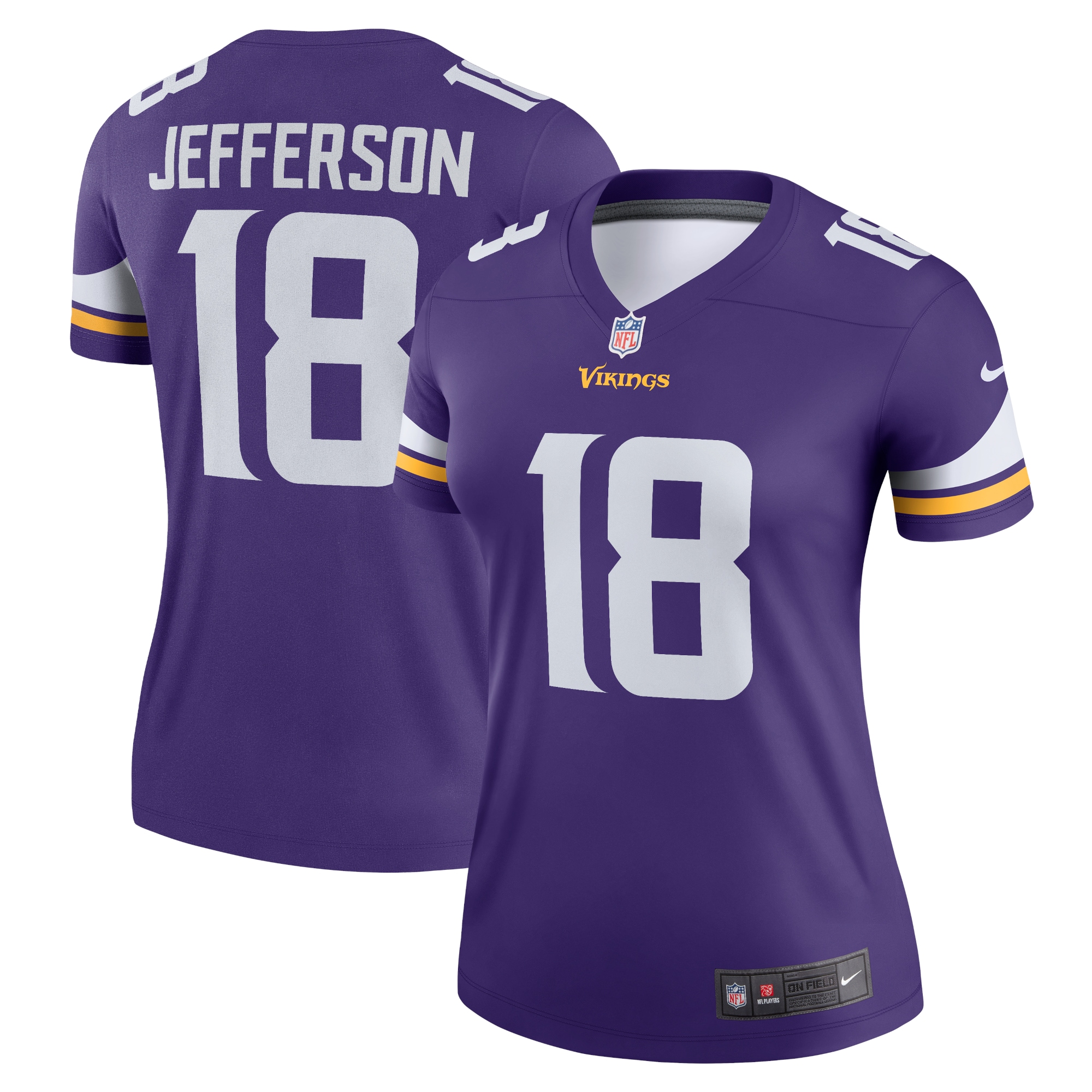 [JED] Justin Jefferson #18 Minnesota Vikings Women's Legend Player Performance Jersey Top - Purple