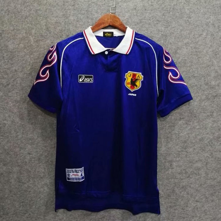 Japan 1998 Home Blue Retro Soccer Jersey Football Shirt - Official