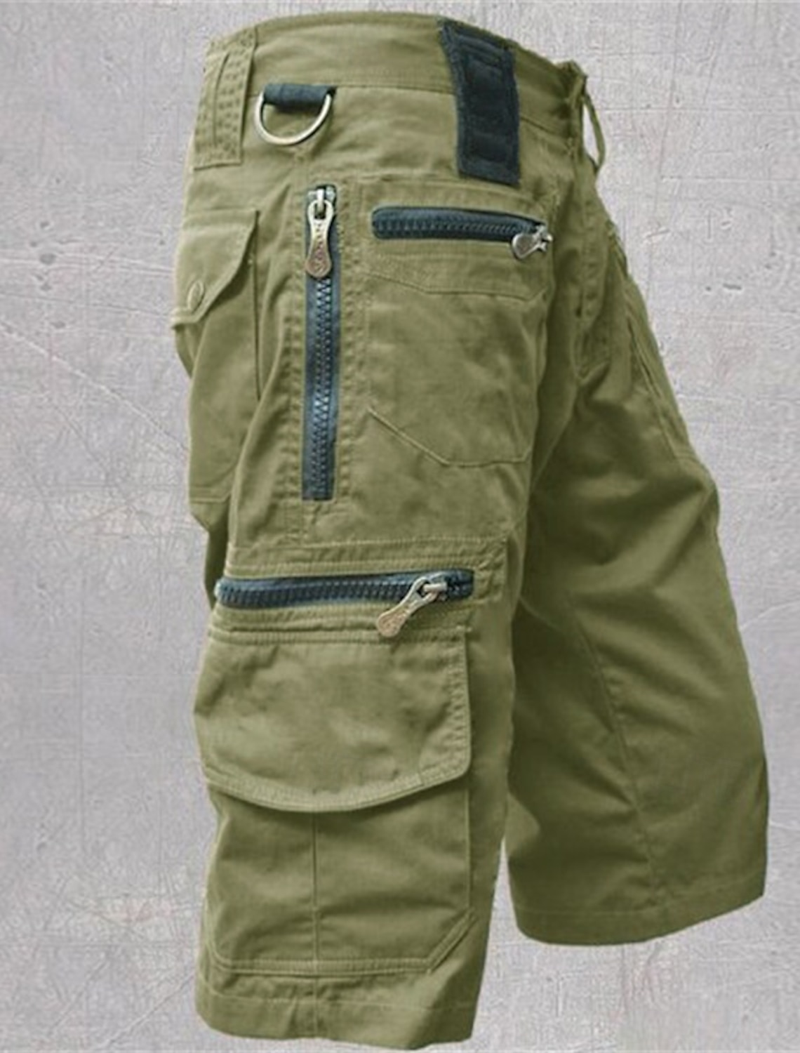 Men's Cargo Shorts Capri Pants Summer Zipper Pocket Multi Plain