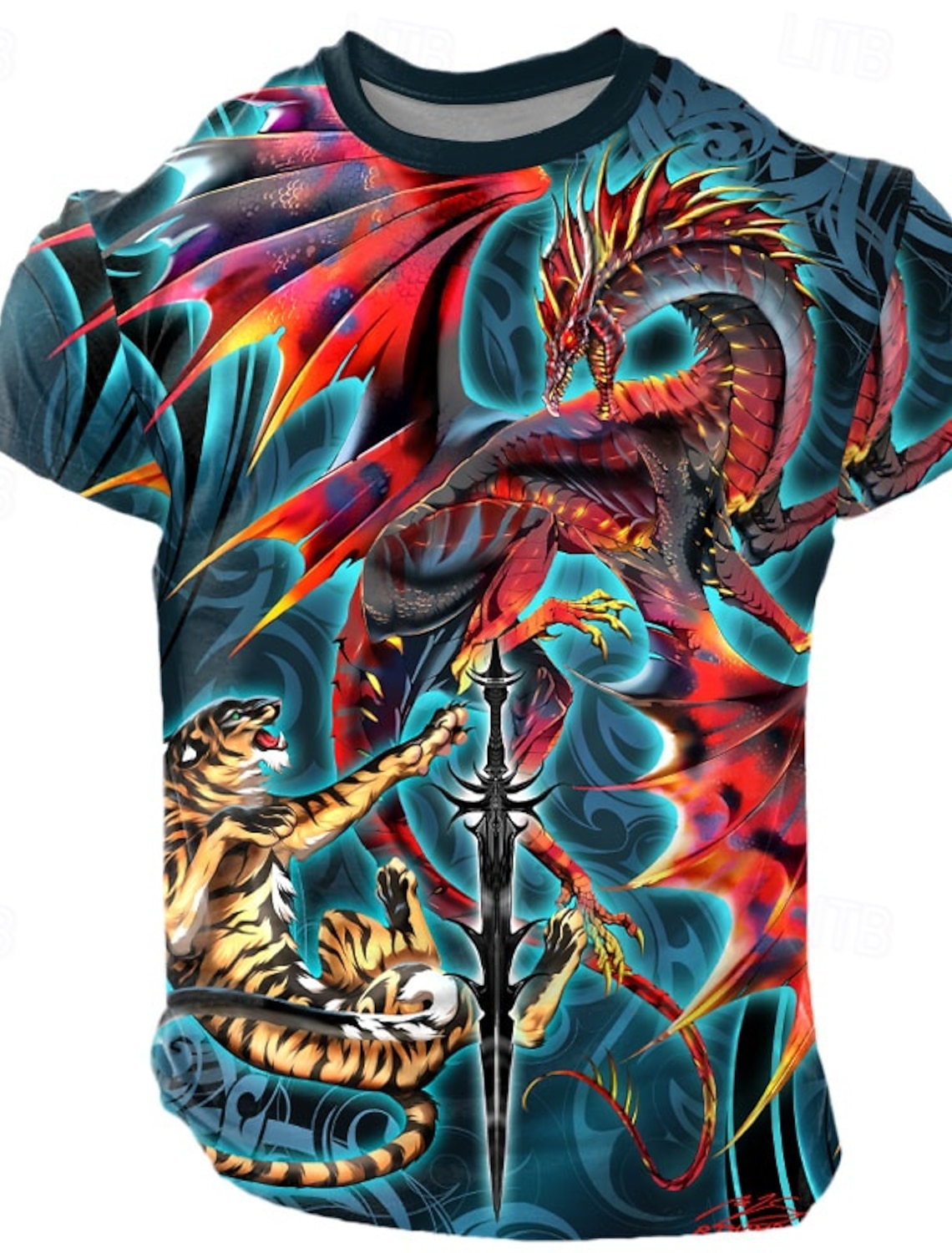 Men's Animal T Shirt Short Sleeve T shirt 3D Print Crew Neck Shirt Funny Casual Daily Street Khaki Light Grey Army Green Summer Spring Clothing Apparel S M L XL 2XL 3XL