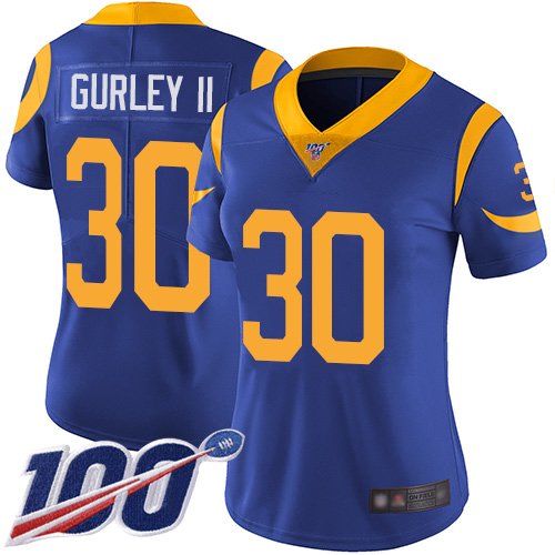 NFL LAR Rams #30 Todd Gurley Blue Limited Jersey - High Quality
