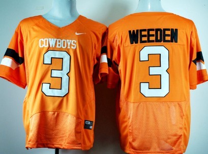replica Men's None Brandon Weeden #3 Orange 2024 Football Jersey