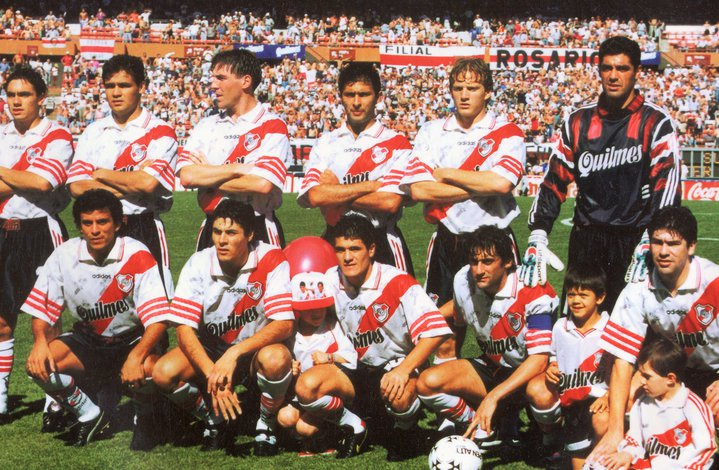 96-97 River Plate Retro Home White Soccer Jerseys Shirt - Official