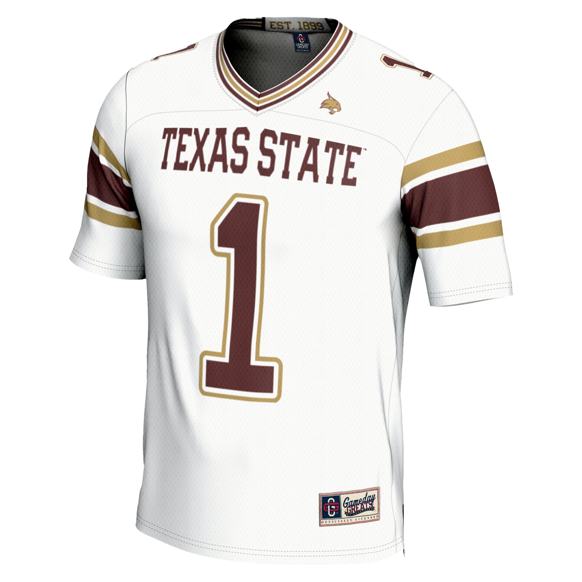 #1 Texas State Bobcats GameDay Greats Youth Endzone Football Jersey - White
