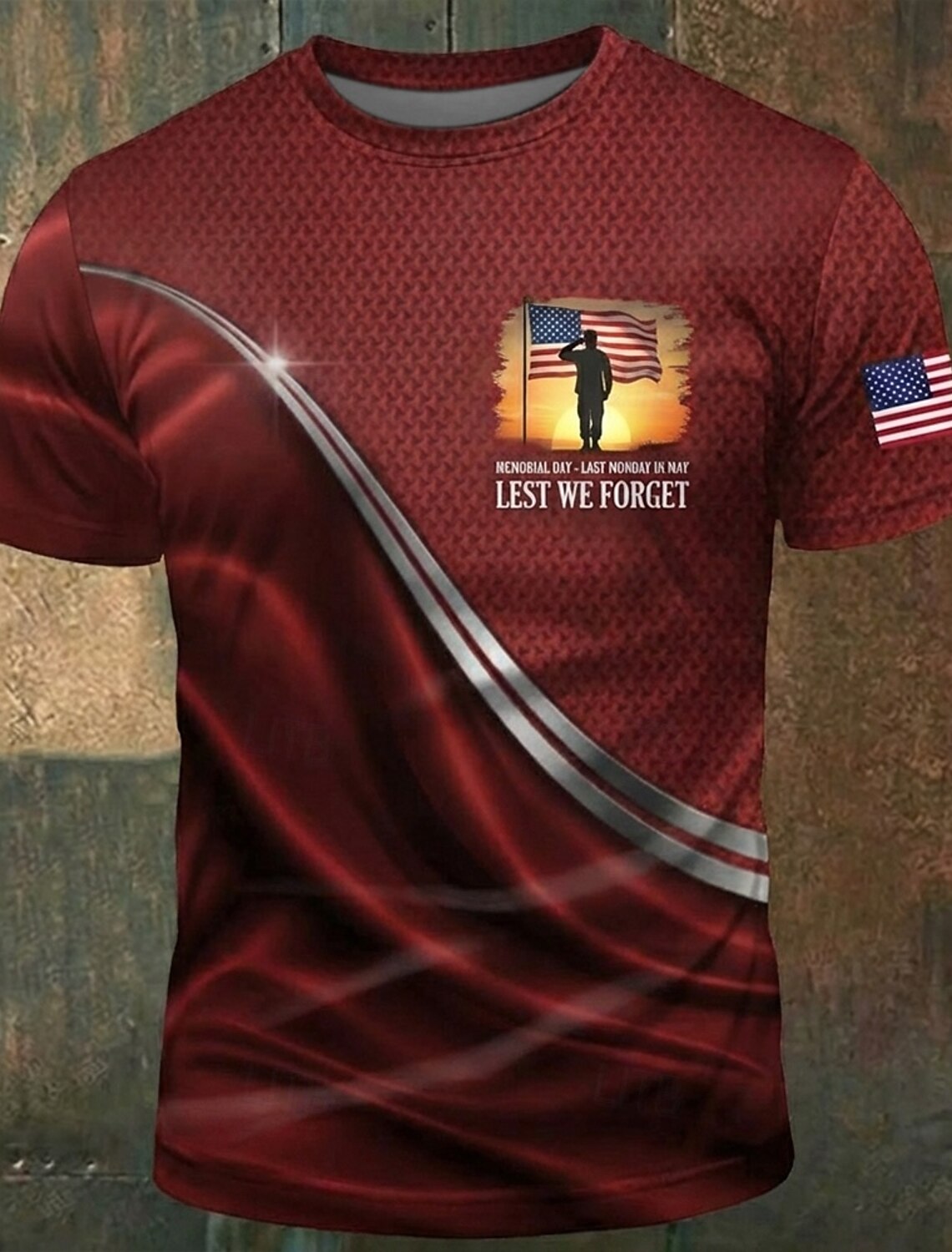 4th of July 2026 250th Men's Solid Color American US Flag T Shirt Short Sleeve T shirt 3D Print Crew Neck Shirt Vintage Retro Patriotic Daily Festival Blue Black Burgundy Summer Spring Clothing