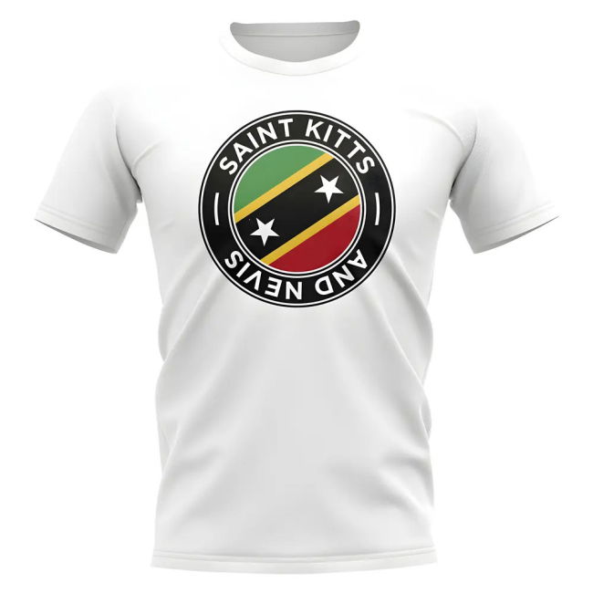 Saint Kitts and Nevis Football Badge T-Shirt (White)