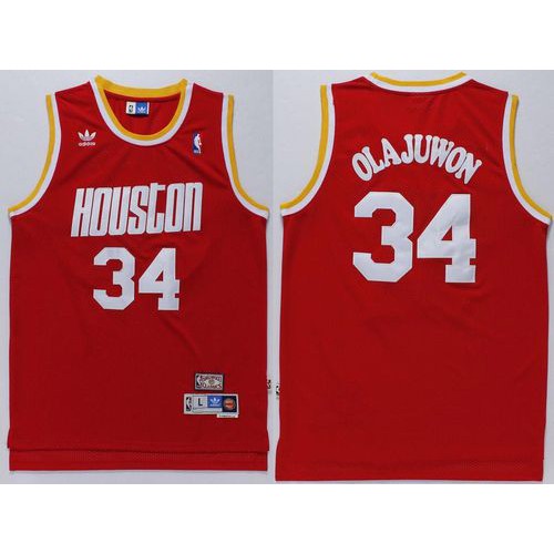 Red Houston Rockets #34 Authentic Jersey Game Day Wear NBA Fan Apparel