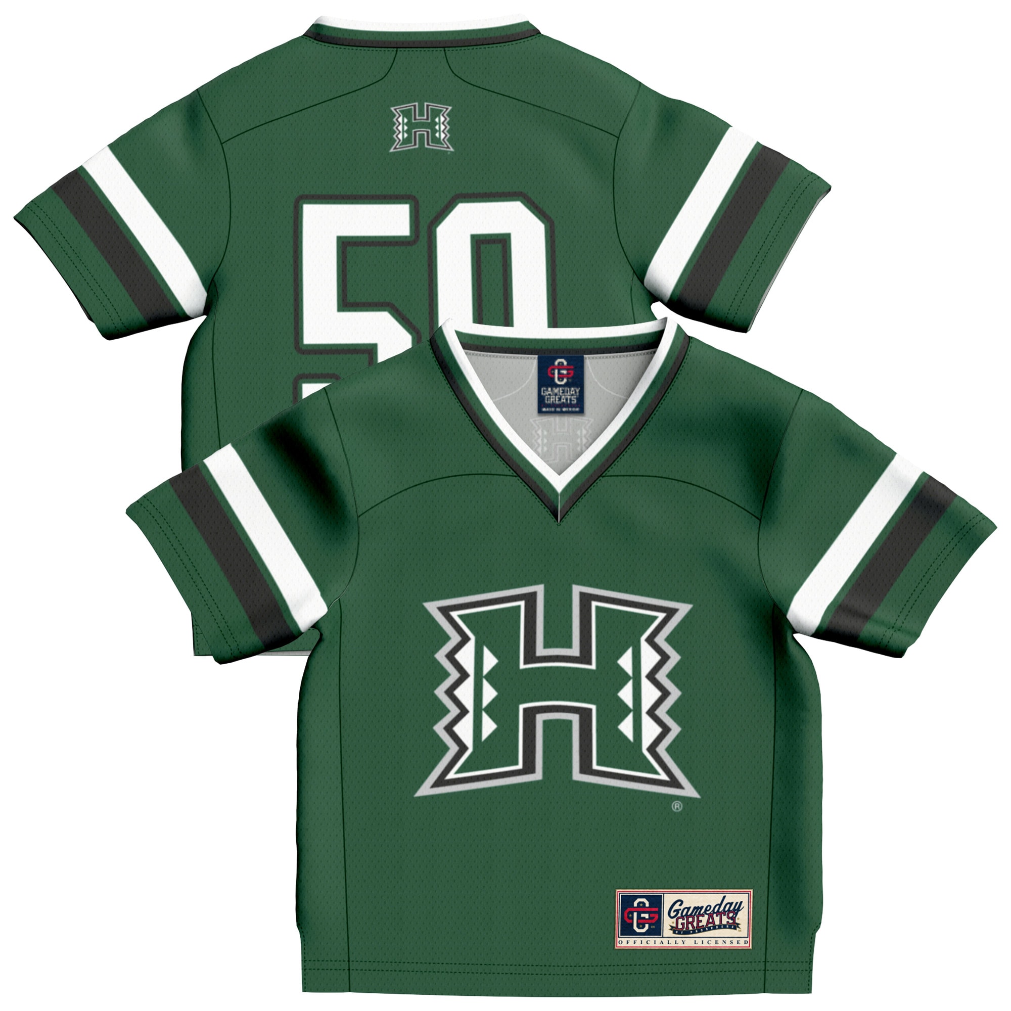#50 Hawaii Rainbow Warriors GameDay Greats Toddler Lightweight Collegiate Football Fashion Jersey - Green