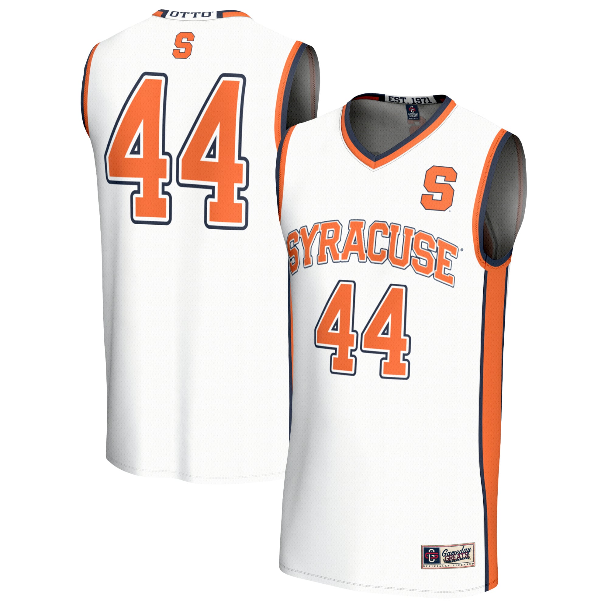 #44 Syracuse Orange GameDay Greats Unisex Lightweight Collegiate Basketball Fashion Jersey - White