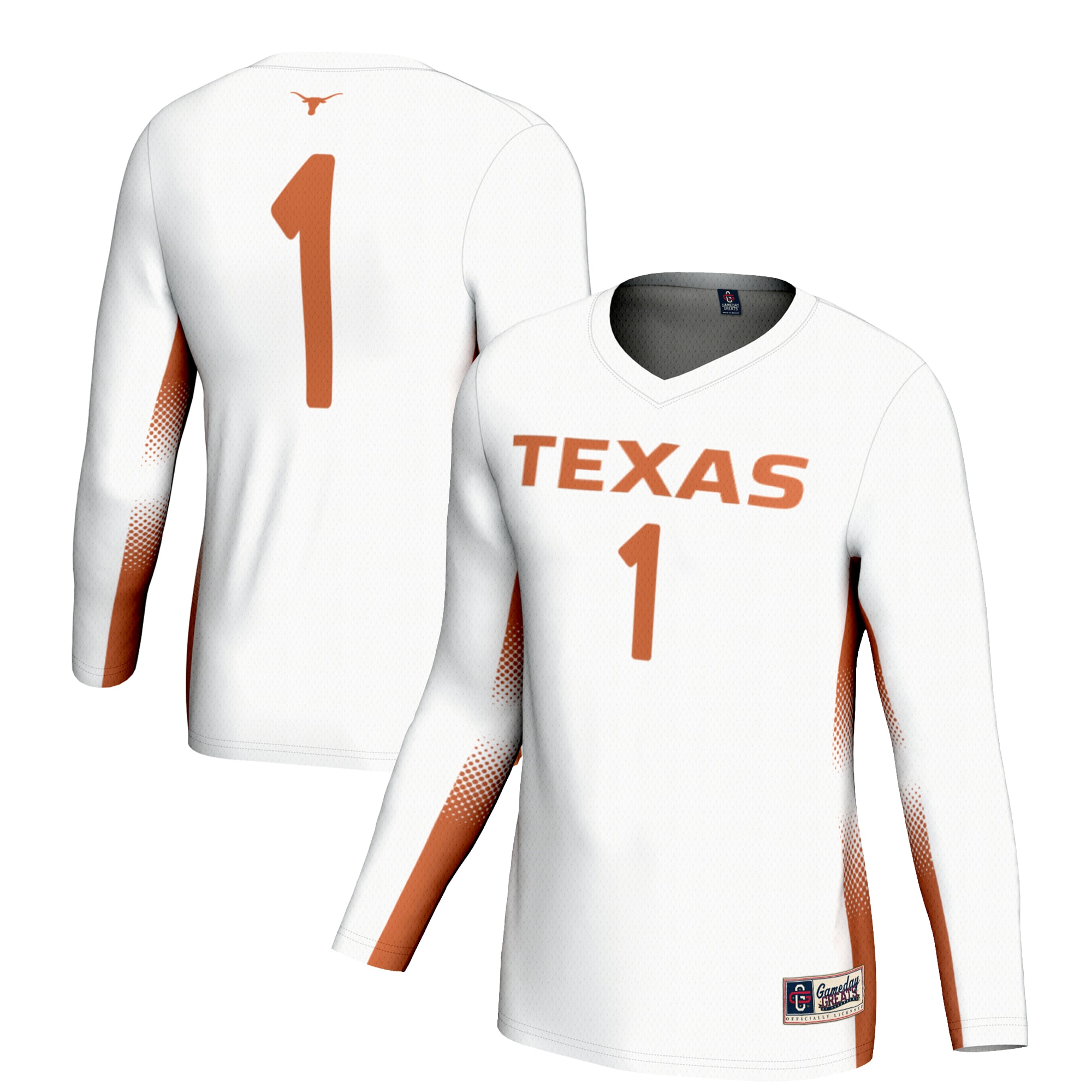 [NJP] Texas Longhorns GameDay Greats Youth Lightweight Women's Volleyball Fashion Jersey - White