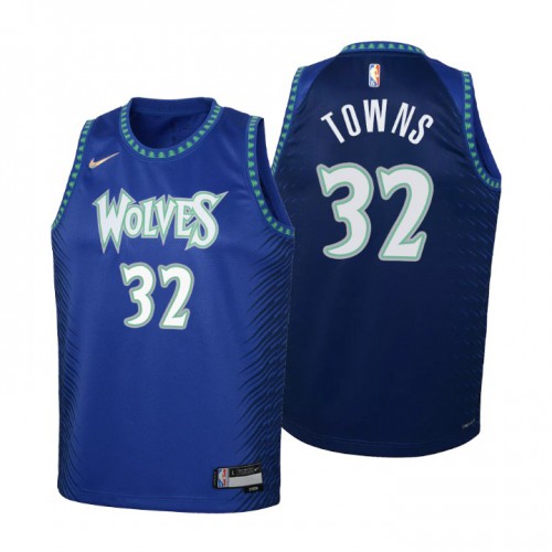 Blue Nike Minnesota Timberwolves #32 Jersey - Mesh Fabric Game Day Wear