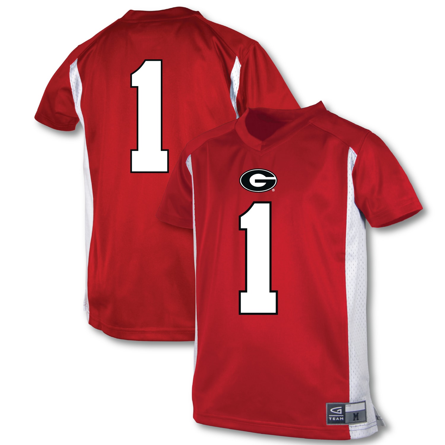 #1 Georgia Bulldogs Garb Youth Football Jersey - Red