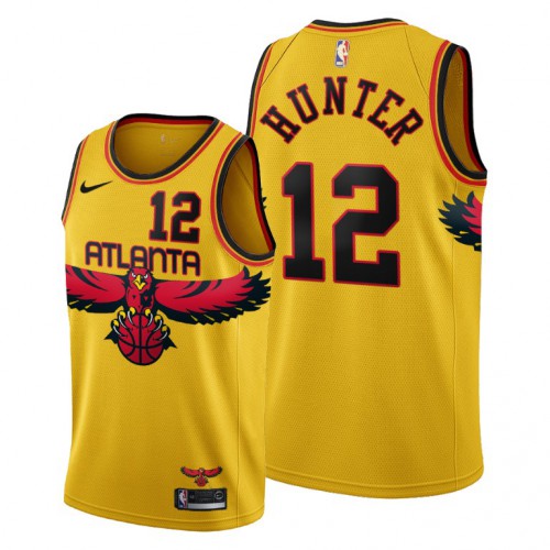 Atlanta Atlanta Hawks #12 DeAndre Hunter Womens 2021-22 City Edition Gold NBA Jersey Womens