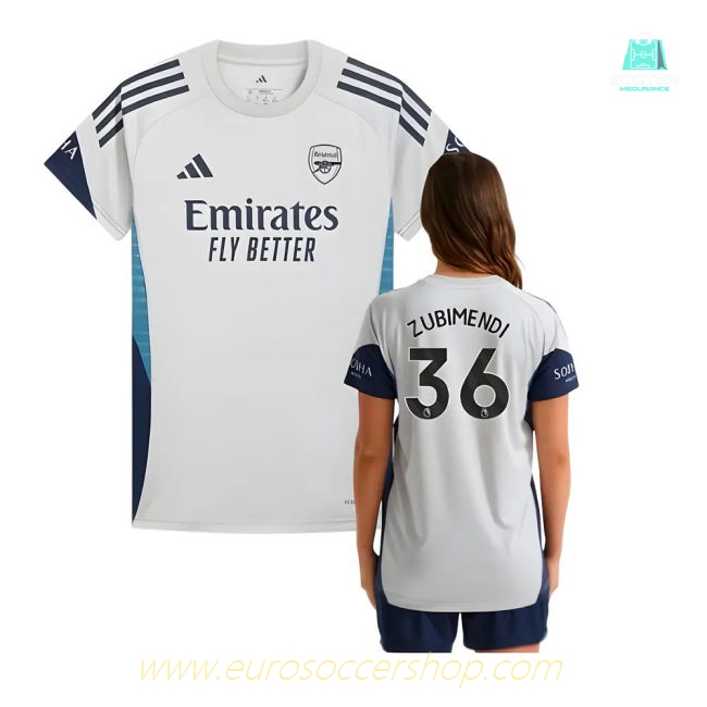 2025-2026 Arsenal Training Shirt (Grey Two) - Womens (Zubimendi 36)