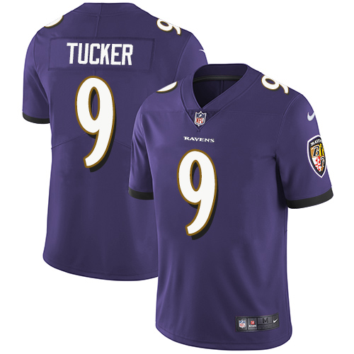 Authentic NFL Baltimore Ravens #9 Justin Tucker Purple Limited Jersey