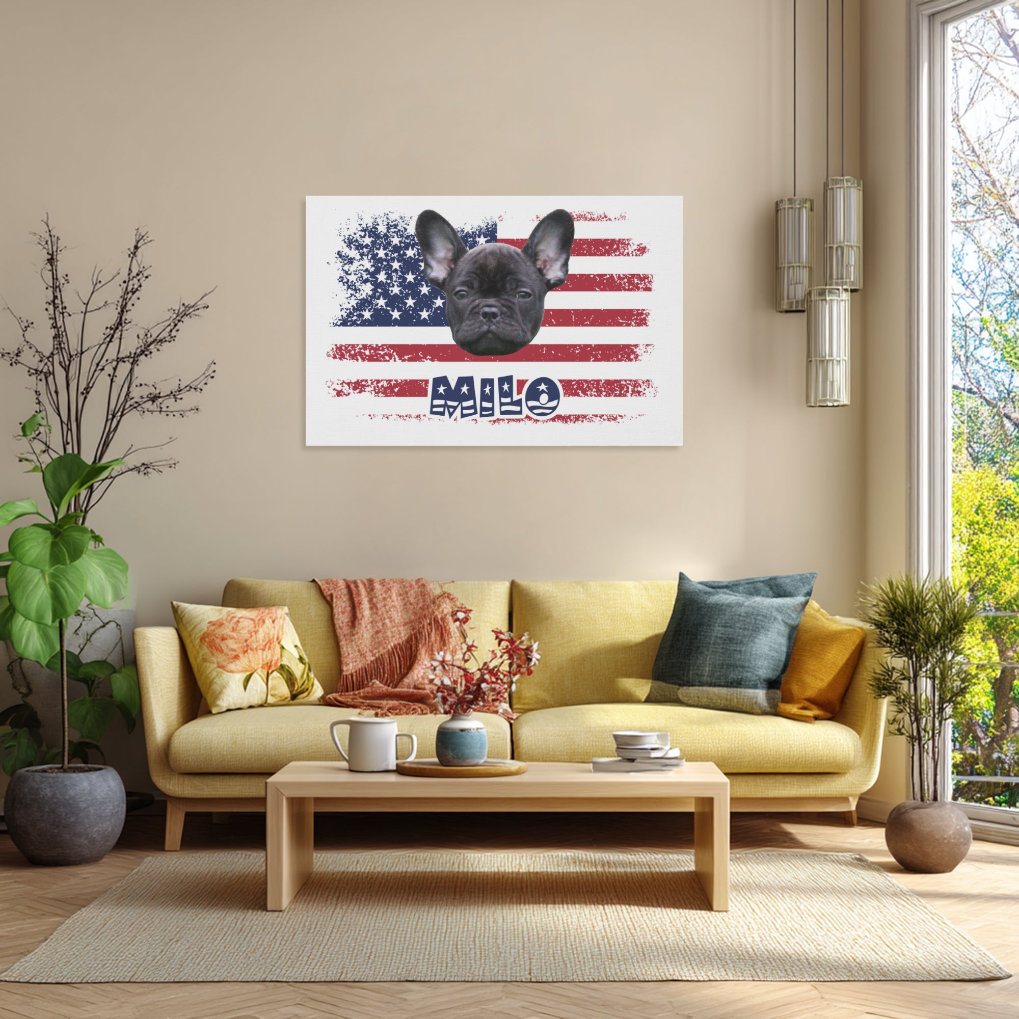 French Bulldog Steel Personalized Adorable Frenchie Canvas Wall Art Durable Dog Item