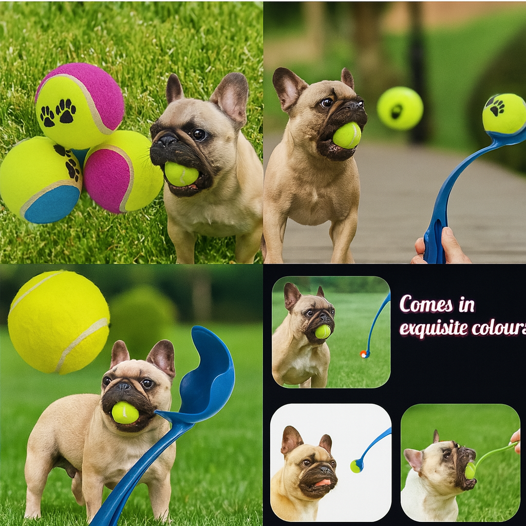 Weather-Resistant Barkjet Frenchie Ball Launcher – Long-range Tennis ...