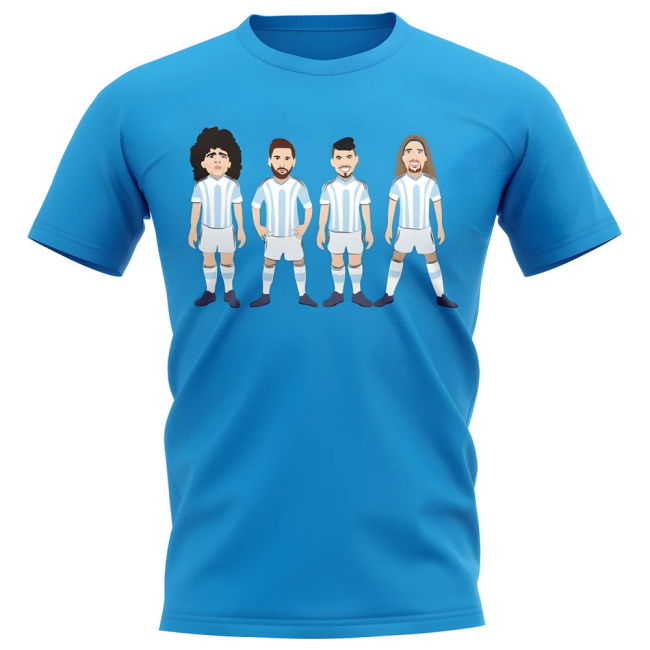 Soccer Argentina Players Illustration T-Shirt (Sky) World
