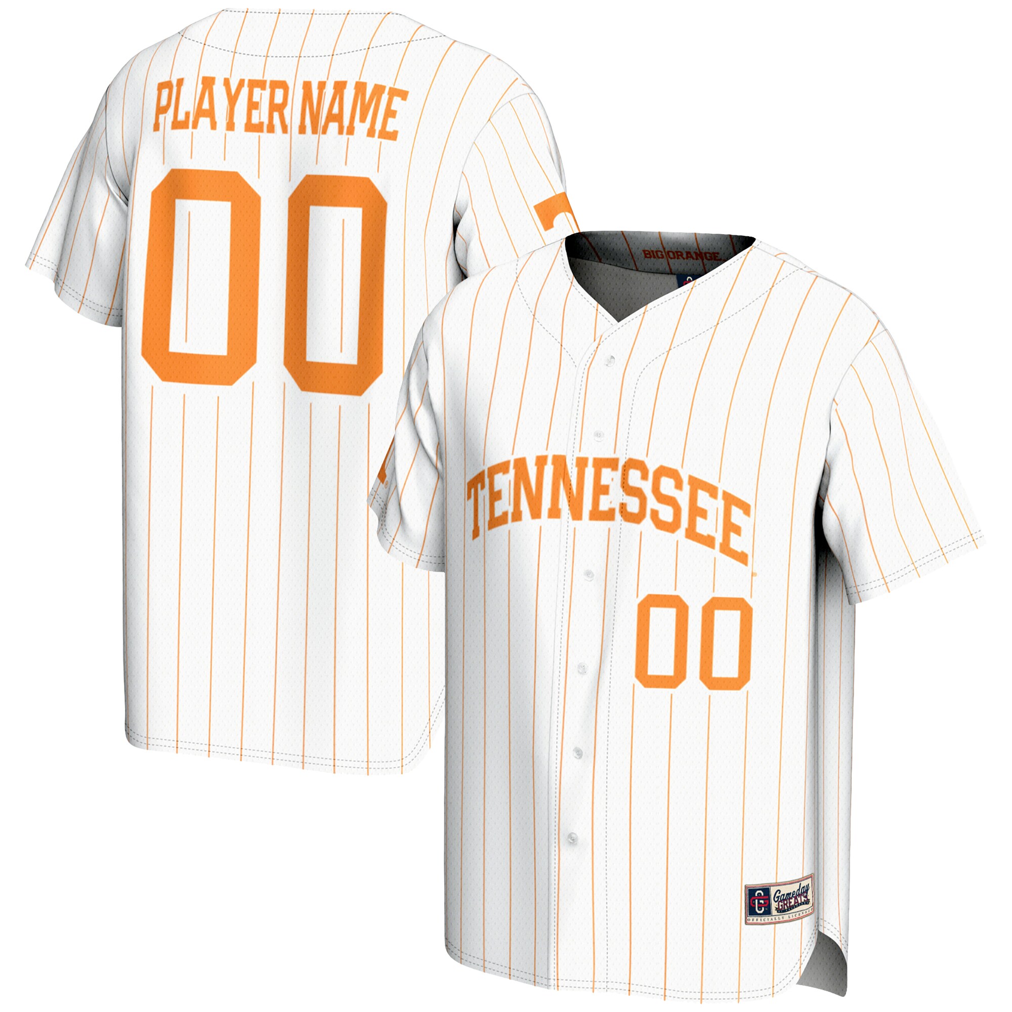 [DDG] Tennessee Volunteers GameDay Greats NIL Pick-A-Player Lightweight Baseball Jersey - White