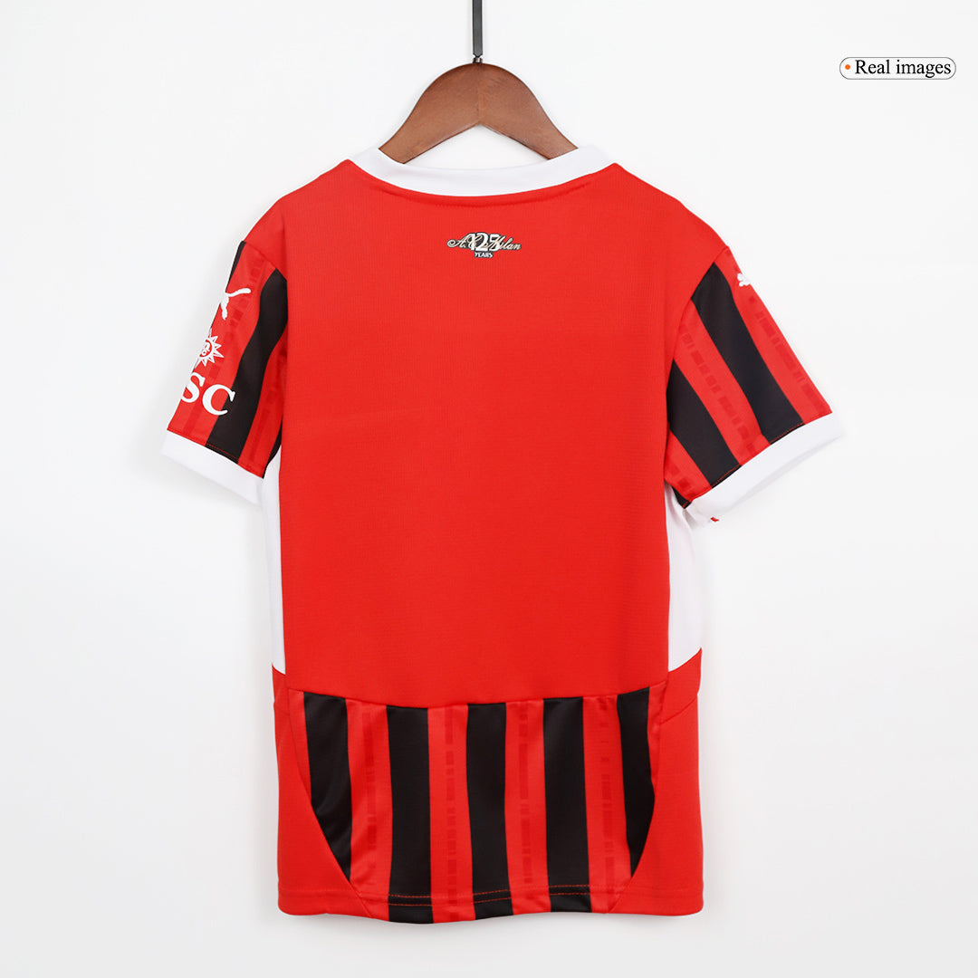 Kid's AC Milan Home Soccer Jersey Kit(Jersey+Shorts) 2024/25Authentic