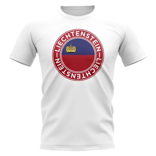 Liechtenstein Football Badge T-Shirt (White)