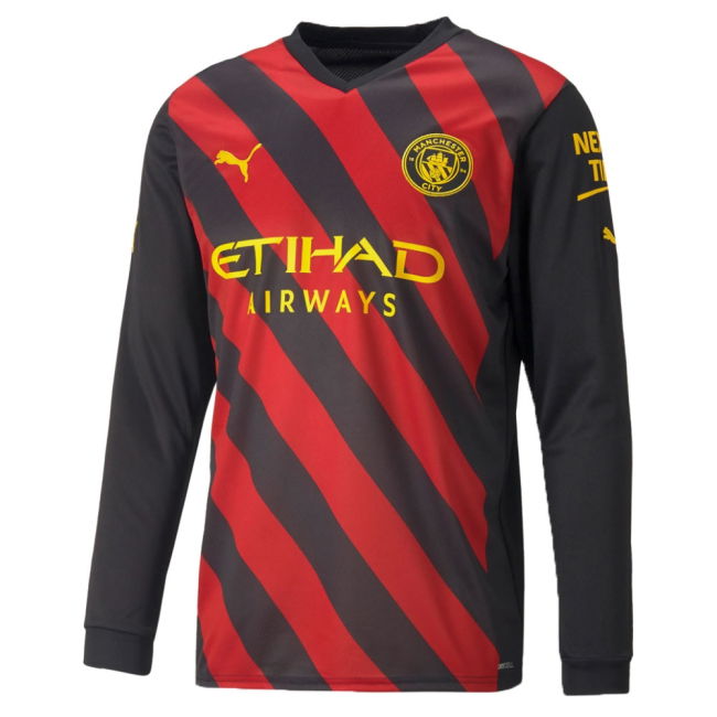 Official Man City 2022-2023 Man City Long Sleeve Away Shirt