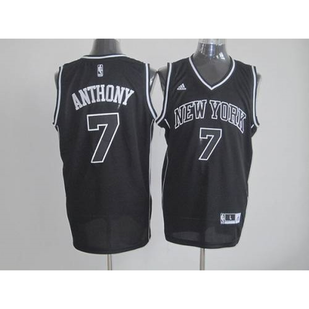 Budget-Friendly Men's Knicks #7 Carmelo Black Basketball Jersey