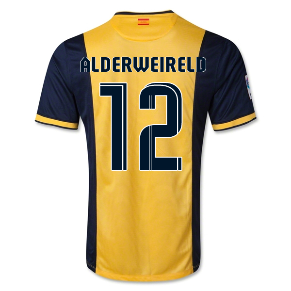 Comfort Fit 13-14 Atletico Madrid 12 Alderweireld Away Soccer Jersey
