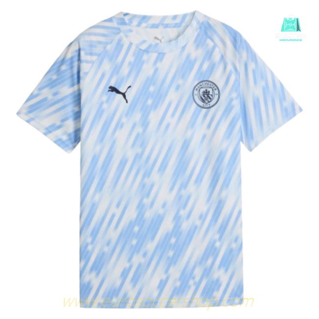 2025-2026 Man City Warm Up Jersey (Silver Sky) - Kids (De Bruyne 17)