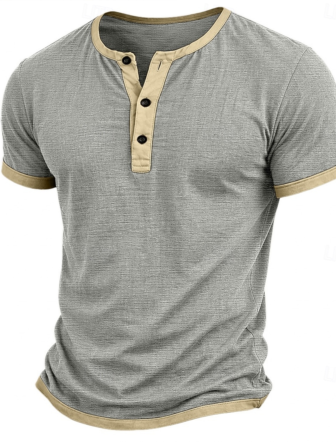 Men's T Shirt Henley Shirt Tee Short Sleeve Shirt Tee Top Short Sleeve Color Block Fashion Designer Basic Patchwork Henley Casual Vacation Street Spring & Summer Summer Spring Blue Black Dark Blue