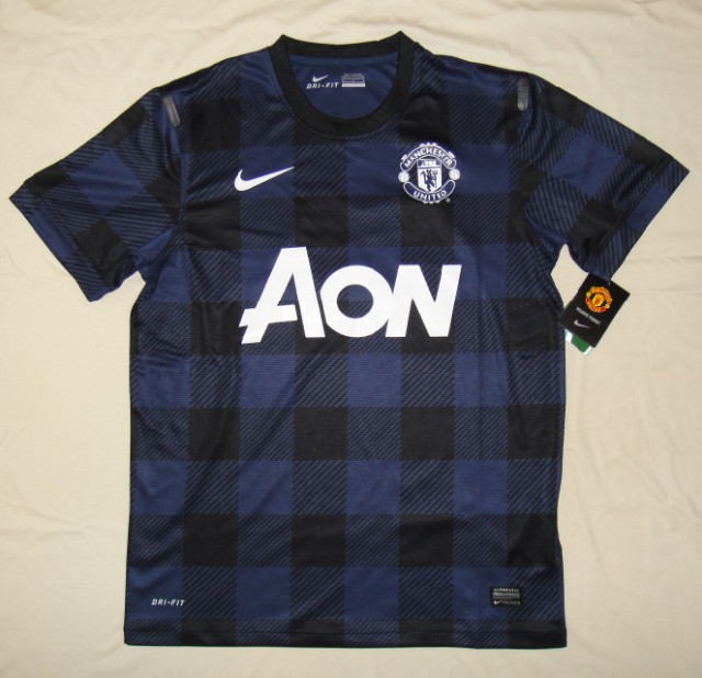 13-14 Manchester United Away Black Jersey KitShirtShort - Official