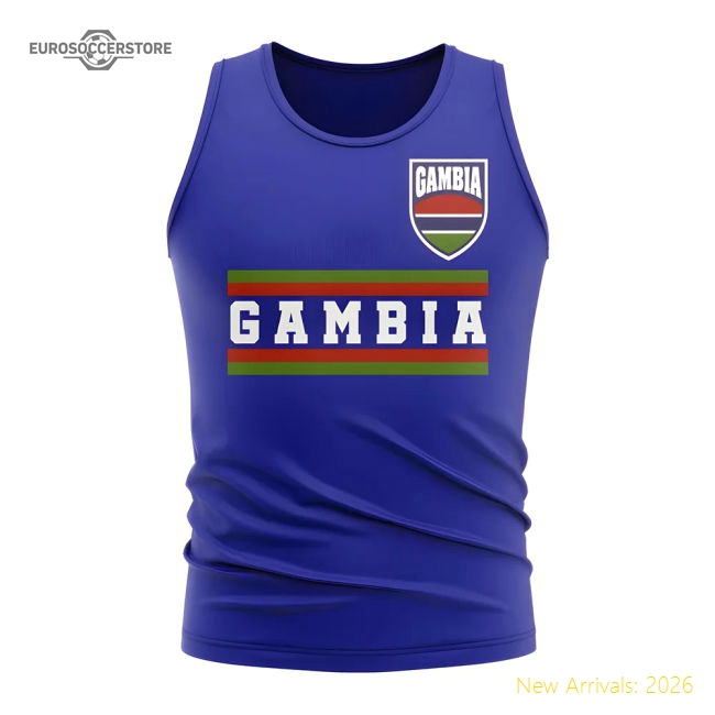 Gambia Core Football Country Sleeveless Tee (royal) - Premium Collection