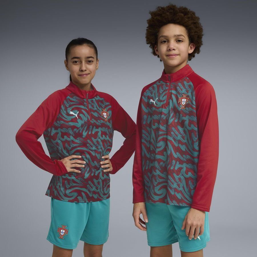 [LK] 2026 Portugal Pre Match Zip World Cup Club Red/Green Lagoon Training Kids